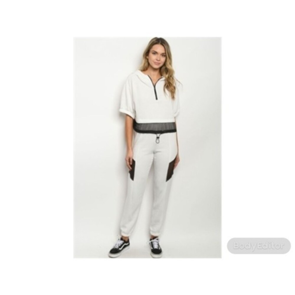 Black And White Pantsuit M